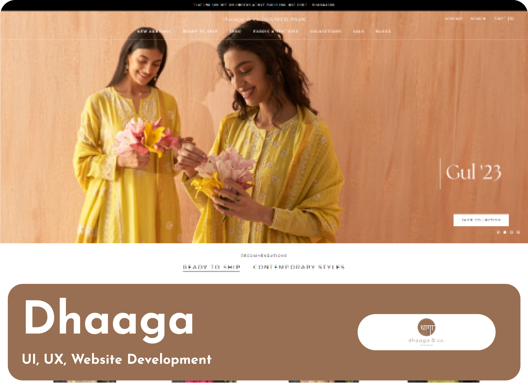Dhaaga website design
